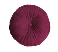 Coussin Décoratif 'Pumpkin' en Velours Silver Fox avec Broderie - de Sol Rond Plissé à la Main 35 cm Rembourrage Doux Coton PP pour Salon, Méditation, Yoga, Décoration Intérieure(Rose Red,4pcs)