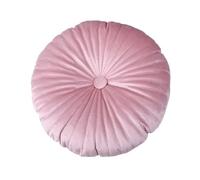 Coussin Décoratif 'Pumpkin' en Velours Silver Fox avec Broderie - de Sol Rond Plissé à la Main 35 cm Rembourrage Doux Coton PP pour Salon, Méditation, Yoga, Décoration Intérieure(Pink,1pc)