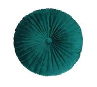 Coussin Décoratif 'Pumpkin' en Velours Silver Fox avec Broderie - de Sol Rond Plissé à la Main 35 cm Rembourrage Doux Coton PP pour Salon, Méditation, Yoga, Décoration Intérieure(Dark Green,2pcs)