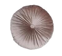 Coussin Décoratif 'Pumpkin' en Velours Silver Fox avec Broderie - de Sol Rond Plissé à la Main 35 cm Rembourrage Doux Coton PP pour Salon, Méditation, Yoga, Décoration Intérieure(Champagne,2pcs)