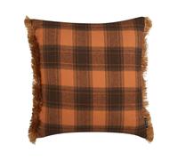 Coussin Décoratif Rétro à Damier 45 x 45 cm Salon Chambre Bureau Orange et Noir