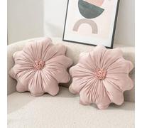 Coussin décoratif rond 40 cm en forme de fleur pour lit, canapé, coiffeuse, chaise (n° 1)