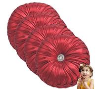 Coussin décoratif Rond, Coussin de Sol plissé en Forme de Citrouille pour Salon, canapé, Bureau ou Chaise, Coussin Ultra Doux (C 35 cm/14 po (Ensemble de 4))