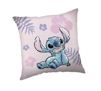 Coussin décoratif rose Lilo et Stitch 40x40cm, Coussin rempli enfant JFK038710