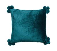 Coussin Décoratif Tender Pompons Paon 45 x 45 cm