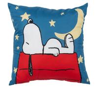 United Labels The Peanuts Snoopy Coussin décoratif, 40 x 40 cm, bleu, pour canapé, motif de lune et d'étoiles, pour fans