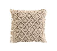 Douceur d'Intérieur, Coussin Déhoussable (40 x 40 cm) Indy, Coton Macramé