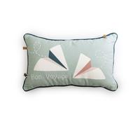 Coussin déhoussable 30 x 50 cm - Coton Imprimé - Petits Papiers - Finition Passepoil