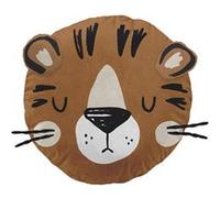 DEREK - Coussin Déhoussable Ø30cm Coton Motif Tigre -