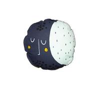 LUNEA - Coussin Déhoussable Ø40cm Motifs Lune et Soleil -