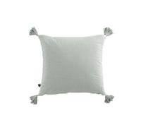 Coussin Déhoussable 40x40cm avec Pompons Gaze de Coton Eucalyptus - OUREA -
