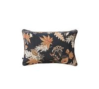 Coussin Déhoussable 40x60cm Velours de Coton Bleu Imprimé Fleur - ELIANE - ALTOBUY Bleu G