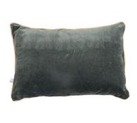Coussin Déhoussable 40x60cm Velours de Coton Coloris Ardoise - HARRIS - ALTOBUY Bleu
