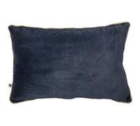 Coussin Déhoussable 40x60cm Velours de Coton Coloris Bleu nuit - HARRIS - ALTOBUY Bleu