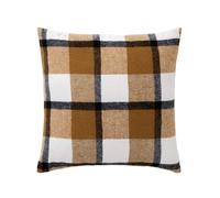 Coussin Déhoussable 45x45 cm - Ecossais Camel, Tartan Velours - Marron