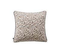 SOLENE - Coussin Déhoussable 45x45cm Gaze de Coton Imprimé Tâcheté Brun -
