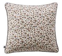 SOLENE - Coussin Déhoussable 45x45cm Gaze de Coton Imprimé Tâcheté Brun -