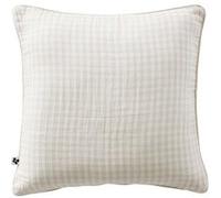 Coussin Déhoussable 45x45cm Gaze de Coton Vichy Coloris Pampa - JOEL - ALTOBUY Beige G