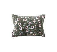 Coussin déhoussable 45x60cm gaze de coton imprimé Floral coloris vert - FLORIANE - ALTOBUY
