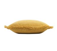 Coussin Déhoussable À Franges Coton Jaune 45x45 Cm