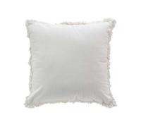 coussin déhoussable compressé franges 45 x 45 cm coton uni eve naturel NATUREL