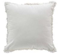 coussin déhoussable compressé franges 45 x 45 cm coton uni eve naturel NATUREL G