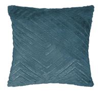 Homemaison Coussin déhoussable - Effet imitation fourrure, polyester - Bleu canard