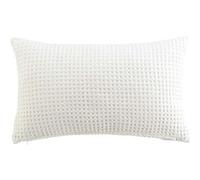 Coussin Déco ""Gaufrette"" 30x50cm Blanc