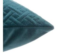 Coussin Déhoussable En Velours Reliefé Bleu Canard 40x40 Cm