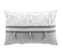 Douceur d'Intérieur Coussin déhoussable Flavie coton/polyester imprimé dentelle 40 x 60 cm Gris