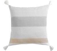 Coussin déhoussable pompons 60 x 60 cm coton imprimé Iliade Imprimé