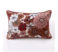 Coussin déhoussable réversible ""Anna / Flora"" toutes dimensions Gaze de Coton imprimée - Anna Terracotta - Housse de coussin 40 x 60