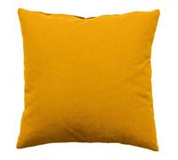 Coussin déhoussable uni coton Jaune moutarde 40x40 cm - garnissage polyester moelleux