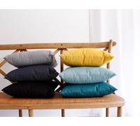 Coussin Déhoussable Uni En Coton Polyester Bleu Canard 60x60 Cm