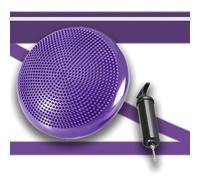 Coussin d'équilibre pour enfants et adultes - Avec pompe à air - Diamètre : 33 cm - Pour équilibre, yoga, massage, physique, coordination, fitness - Violet