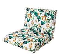 HOBBYGARDEN, Coussin en rotin NEL, coussins pour palettes, meubles de jardin, balançoire hollywoodienne, coussin de siège, coussin de siège, coussin de siège, coussin de chaise à fleurs blanches,