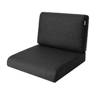 HOBBYGARDEN, Coussin en rotin NEL, coussin pour palettes, extérieur/intérieur, meubles de jardin, balancelle hollywoodienne, coussin de siège, noir, taille 2 : 60 x 60 cm