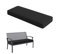 Coussin d'intérieur antidérapant amovible lavable pour bancs, étagère à chaussures, jardin, terrasse, canapé, chaises, noir, 150 x 50 x 5 cm