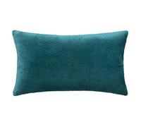 Atmosphera - Coussin Dolce effet velours déhoussable 58x38 cm - Bleu canard - Dolce