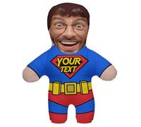 Coussin d'Oreiller Cadeau Photo Drôle Personnalisé; Corps Coloré avec Votre Propre Image de Visage Imprimée; 45cm de Haut; Cadeau d'Anniversaire pour la Fête des Pères; Motif Super Papa [091]