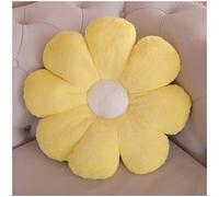Coussin d'oreiller Fleur Coussin de siège Auto pour Chaise Lit en Forme de Fleur canapé Oreiller Coussins décoratifs Coussin en Peluche (50cm, Yellow White)