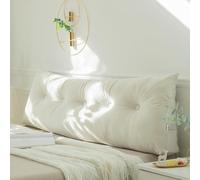 Coussin Dorsal, Coussin de Lecture pour lit ou canapé, Coussin Triangulaire, Coussin de tête de lit, Coussin rembourré, Coussin Mural, Coussin de canapé, Coussin décoratif,White-100 * 40 * 12CM