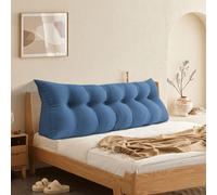Coussin dorsal Coussin lombaire Coussin de lecture pour lit Canapé 180x50x20cm Bleu foncé