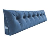 Coussin dorsal Coussin lombaire Coussin de lecture pour lit Canapé 200x50x20cm Bleu foncé
