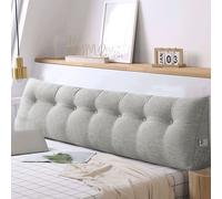 Coussin dorsal Coussin lombaire Coussin de lecture pour lit Canapé 200x50x20cm Gris clair