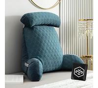 Coussin Dorsal Lit et Canapé- Coussin de Lecture avec Accoudoirs - Coussin Support Lombaire- Coussin de Canapé avec Tour Cou Amovible - Coussin Dos Lit avec Housse Lavable