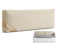 Coussin dossier canapé avec garnissage inclus et déhoussable 50 x 100 cm - coussin rectangulaire pour banquette lit & mur - modèle ferme lavable en machine forme stable salon Beige Velours côtelé