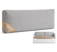 Coussin dossier canapé avec garnissage inclus et déhoussable 50 x 100 cm - coussin rectangulaire pour banquette lit & mur - modèle ferme lavable en machine forme stable salon Gris clair Velours côtelé