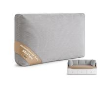 Coussin dossier canapé avec garnissage inclus et déhoussable 65 x 45 cm - coussin rectangulaire pour banquette lit & mur - modèle ferme lavable en machine forme stable salon Gris clair Velours côtelé