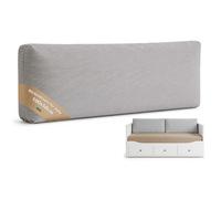 Coussin dossier canapé avec garnissage inclus et déhoussable 50 x 100 cm - coussin rectangulaire pour banquette lit & mur - modèle ferme lavable en machine forme stable salon Gris clair Velours côtelé